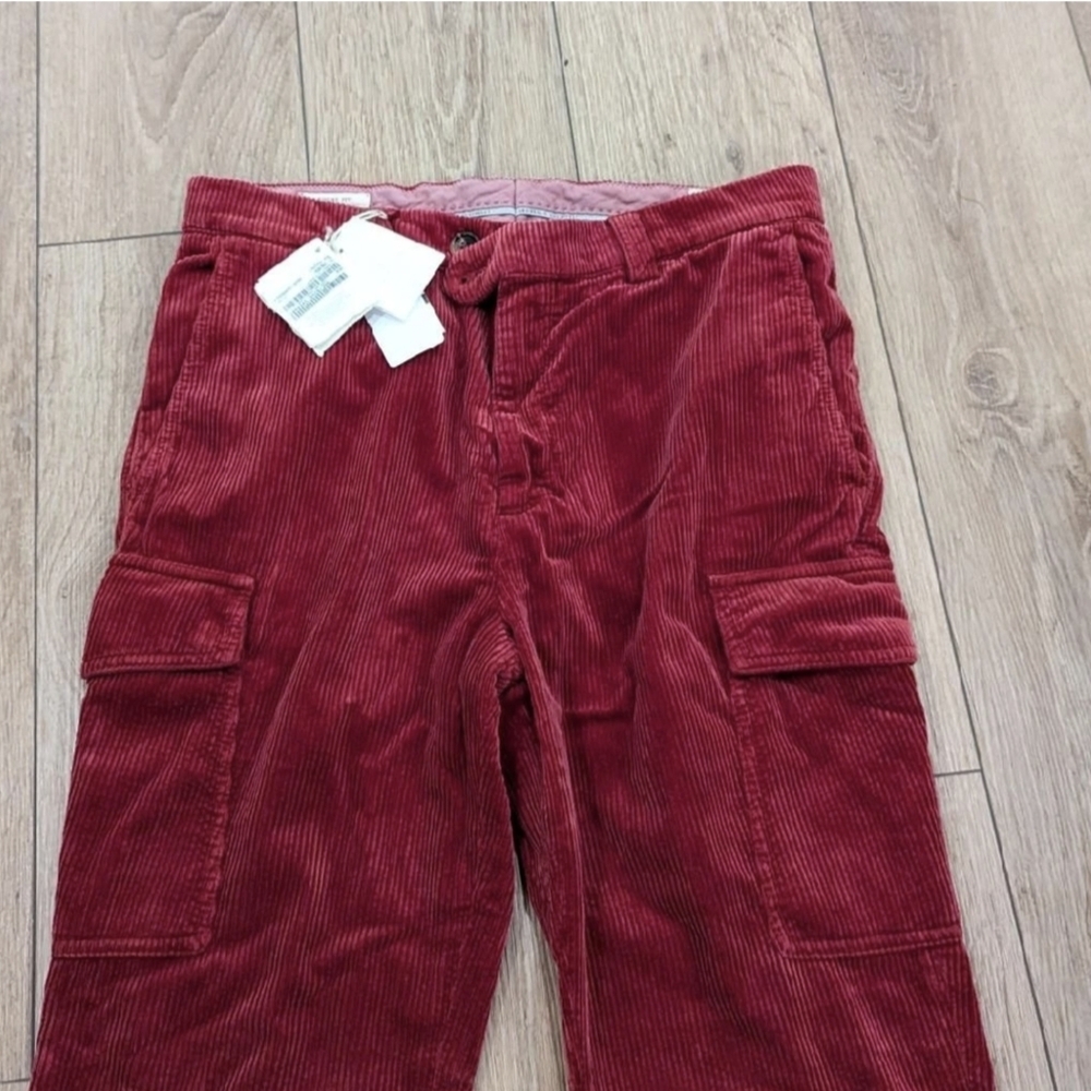 $1495 Mens Brunello Cucinelli Solid Corduroy Pants Rosso 48 US 32 - Picture 2 of 9